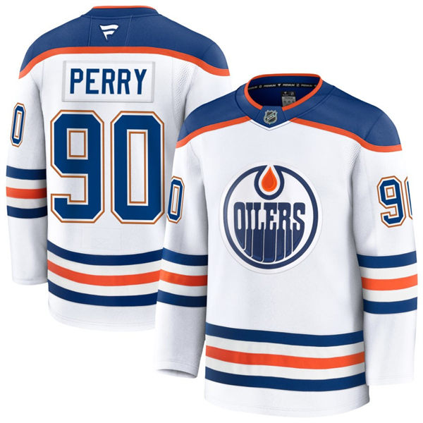 Men's Edmonton Oilers #90 Corey Perry Fanatics Away White Jersey 
