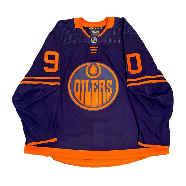 Men's Edmonton Oilers #90 Corey Perry adidas Navy Alternate Jersey 