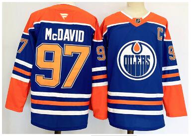 Men's Edmonton Oilers #97 Connor McDavid Royal 2024-25 Stitched Jersey