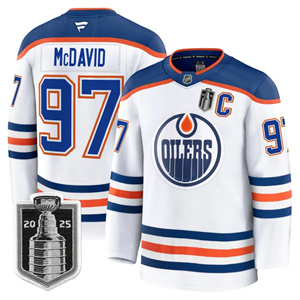 Men's Edmonton Oilers 2025 Stanley Cup Final Premium Jersey - All Stitched Connor McDavid 97