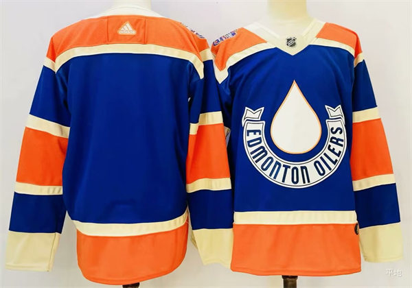 Men's Edmonton Oilers Blank 2023 NHL Heritage Classic Premier Player Jersey Royal 