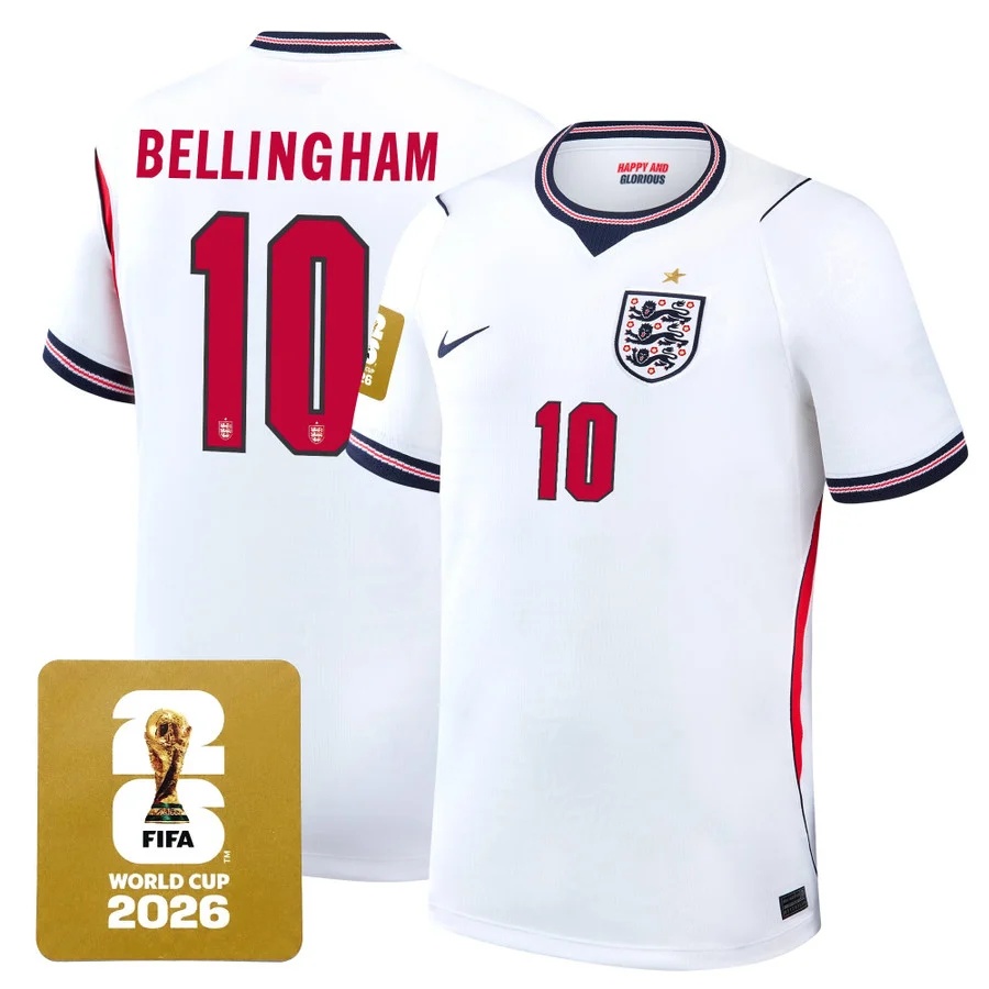 Men's England 2026 World Cup National Team Jersey #10 JUDE BELLINGHAM