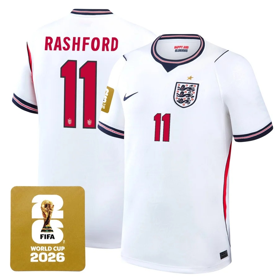 Men's England 2026 World Cup National Team Jersey #11 MARCUS RASHFORD