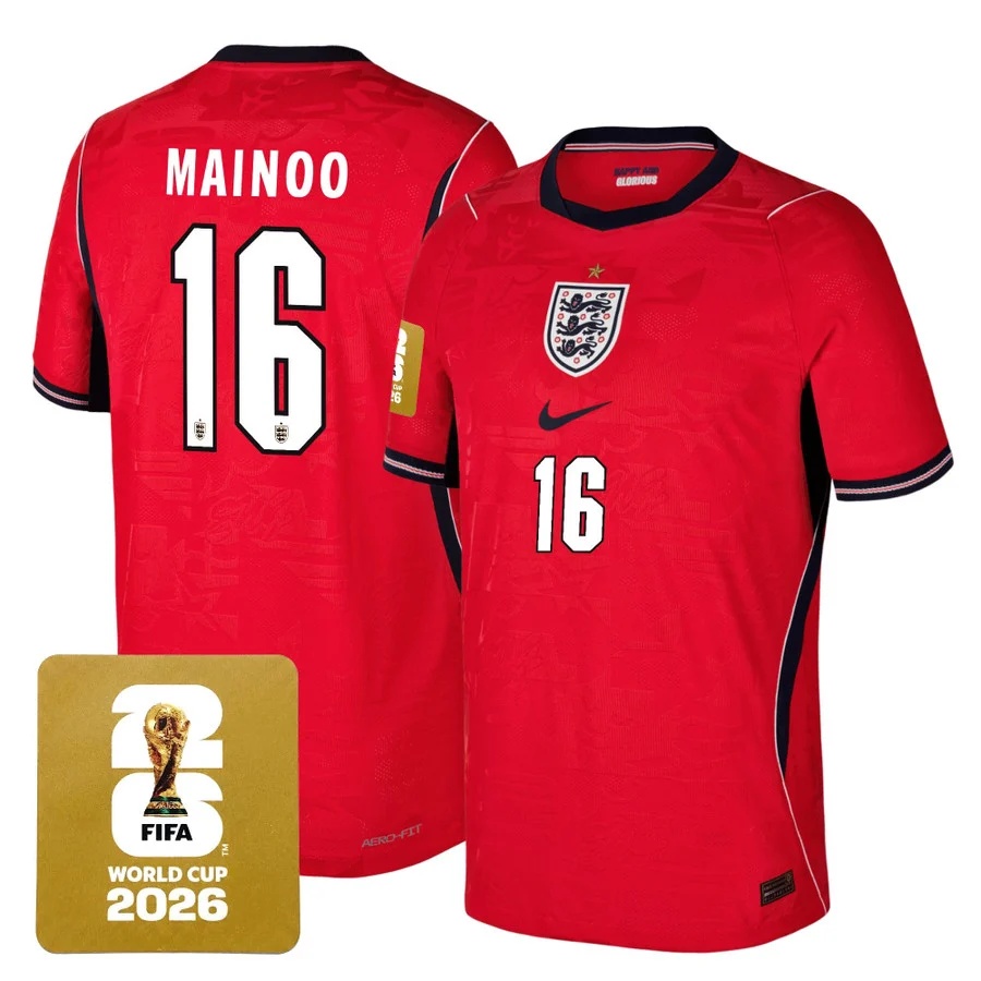 Men's England 2026 World Cup National Team Jersey RED #16 KOBBIE MAINOO