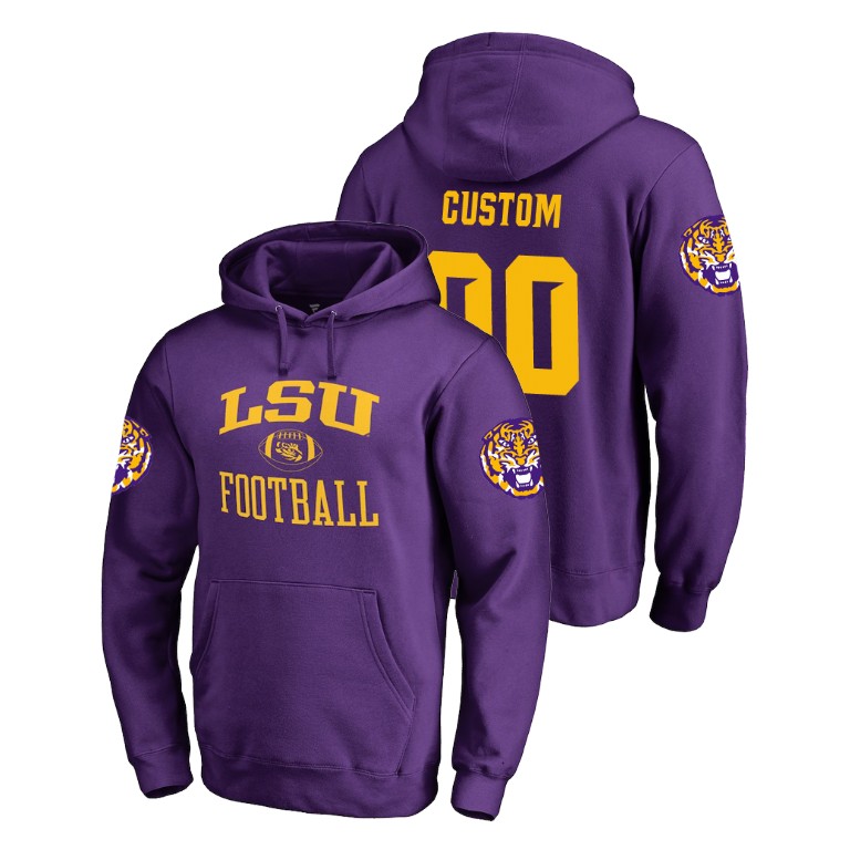 Men's Fanatics Branded #00 Custom LSU Tigers College Football Purple Neutral Zone Hoodie
