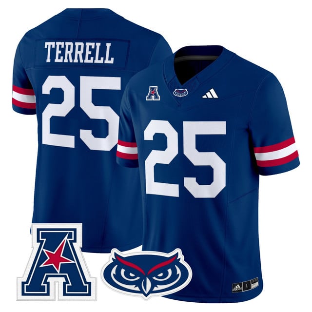 Men's Florida Atlantic Owls 2025 Vapor Limited Jersey #25 Xavier Terrell