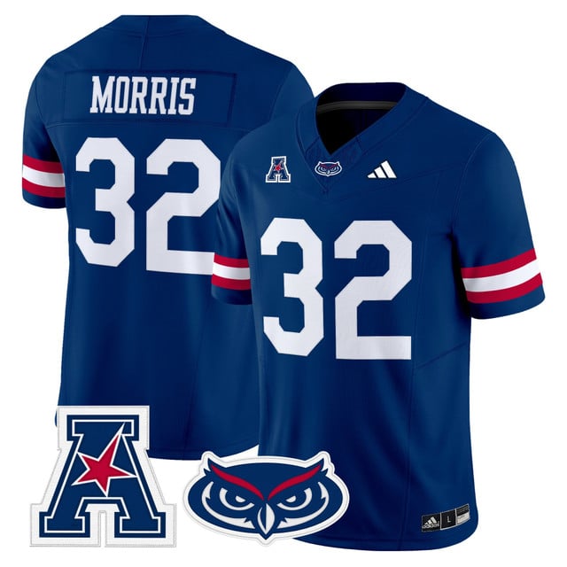 Men's Florida Atlantic Owls 2025 Vapor Limited Jersey #32 Alfred Morris