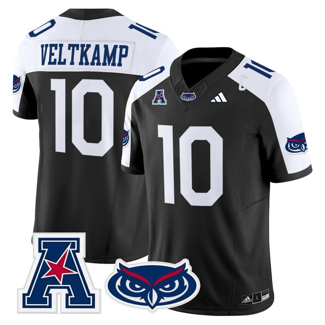 Men's Florida Atlantic Owls 2025 Vapor Limited Jersey alternate #10 Caden Veltkamp