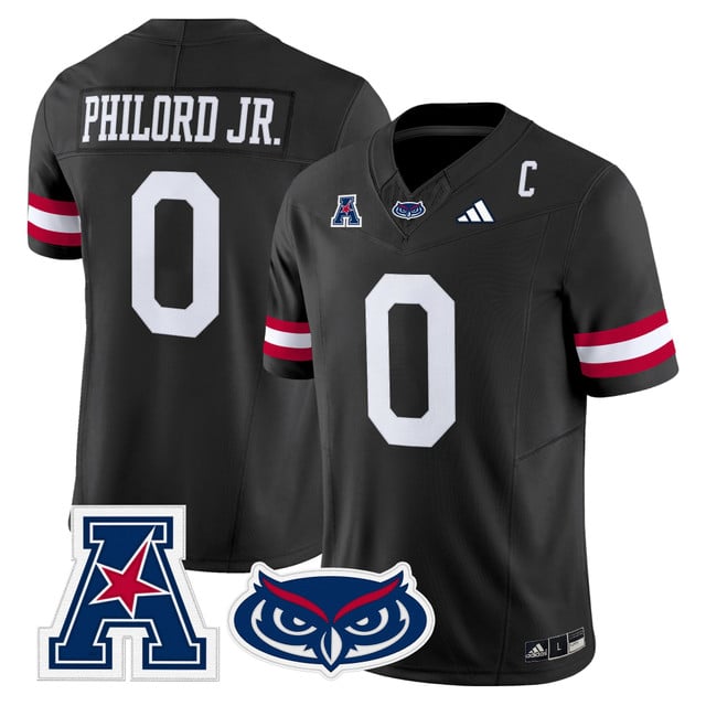 Men's Florida Atlantic Owls 2025 Vapor Limited Jersey black #0 Wendol Philord