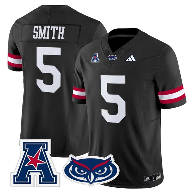 Men's Florida Atlantic Owls 2025 Vapor Limited Jersey black #5 Jabari Smith