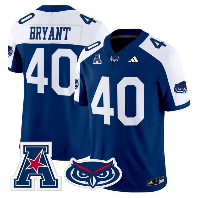 Men's Florida Atlantic Owls 2025 Vapor Limited Jersey blue #40 Harrison Bryant