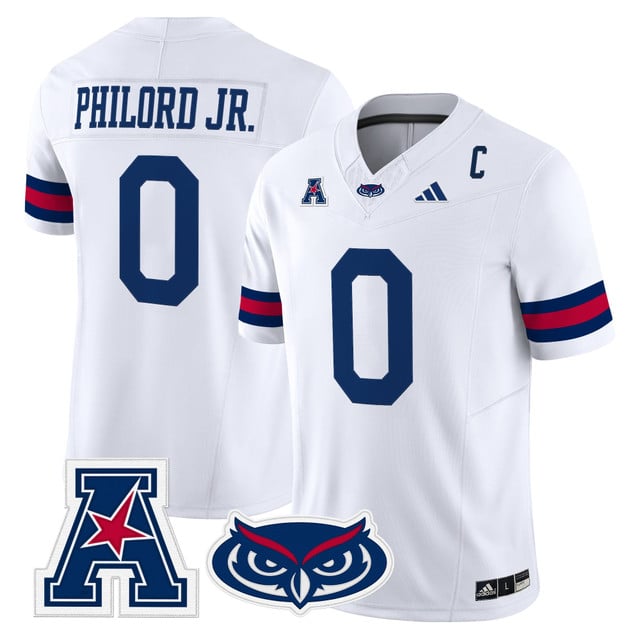 Men's Florida Atlantic Owls 2025 Vapor Limited Jersey white #0 Wendol Philord