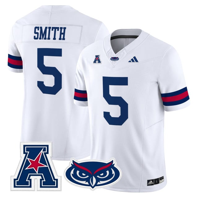 Men's Florida Atlantic Owls 2025 Vapor Limited Jersey white #5 Jabari Smith