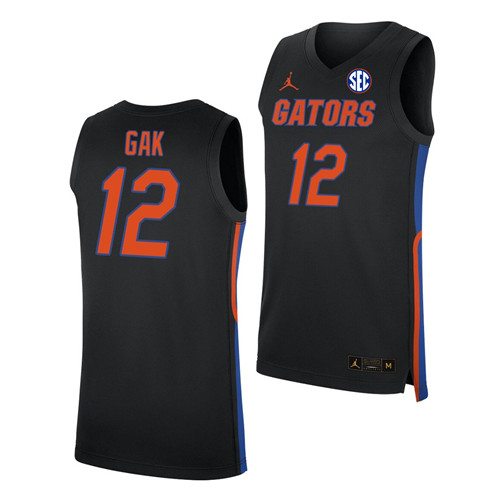 Men's Florida Gators #12 Gorjok Gak  2020 Black Jordan College Basketball Jersey