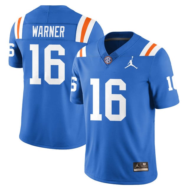Men's Florida Gators Bring Back 1960s Throwback Jersey blue #16 Aidan Warner