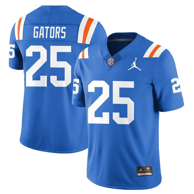 Men's Florida Gators Bring Back 1960s Throwback Jersey blue #25 Gators