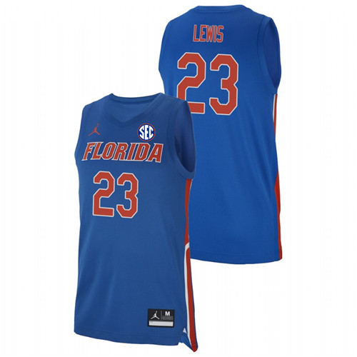 Men's Florida Gators College Basketball #23 Royal Scottie Lewis Replica Jersey