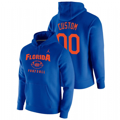 Men's Florida Gators Custom Royal Oopty Oop Pullover Football Hoodie
