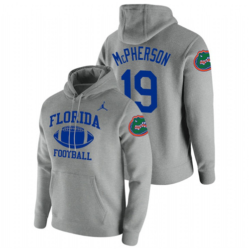 Men's Florida Gators Evan McPherson Heathered Gray Retro Football Pullover Hoodie