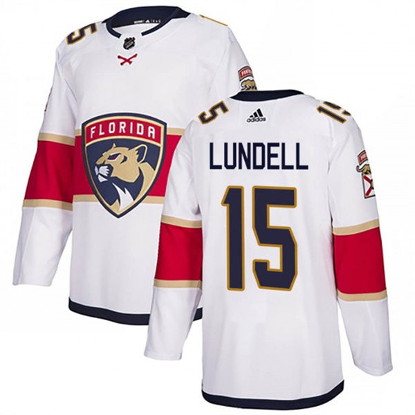 Men's Florida Panthers #15 Anton Lundell Adidas White Away Player Jersey Stitched