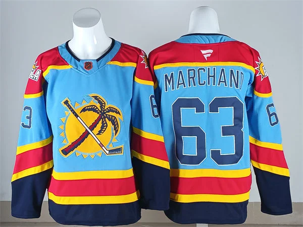 Men's Florida Panthers #63 Brad Marchand Fanatics Light Blue Reverse Retro 2.0 Jersey 
