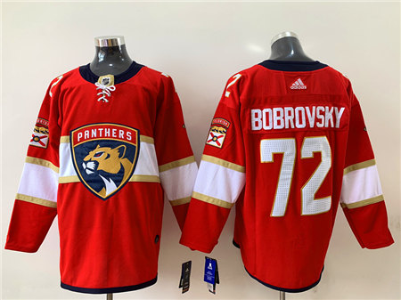 Men's Florida Panthers #72 Sergei Bobrovsky adidas Red Home Jersey Stitched