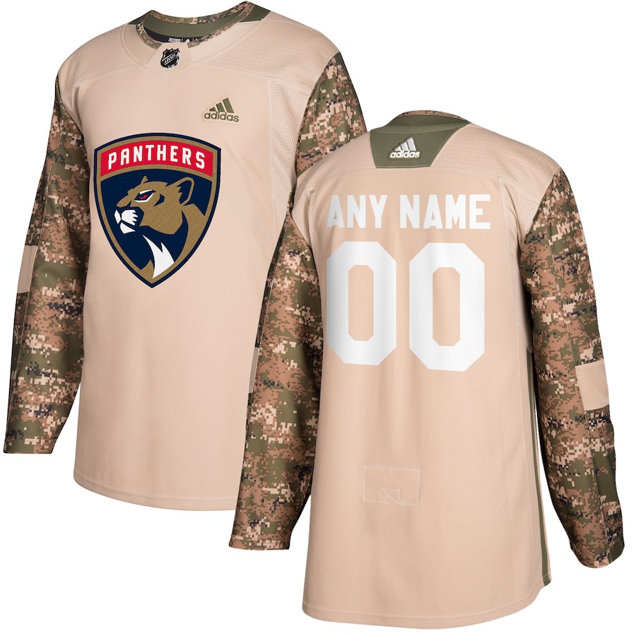 Men's Florida Panthers adidas Camo Veterans Day Custom Practice Jersey Stitched