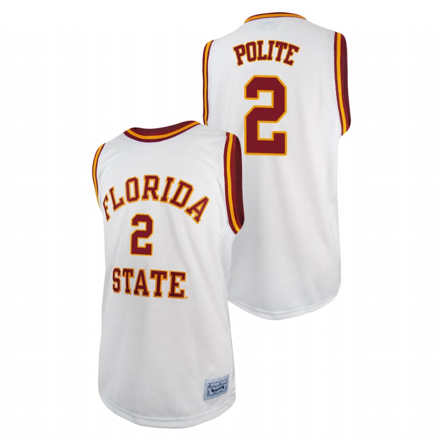 Men's Florida State Seminoles Anthony Polite Basketball 2021 Original Retro Jersey White