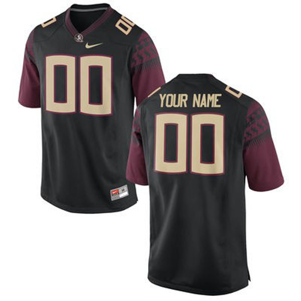 Men's Florida State Seminoles Black Customized Football Jersey