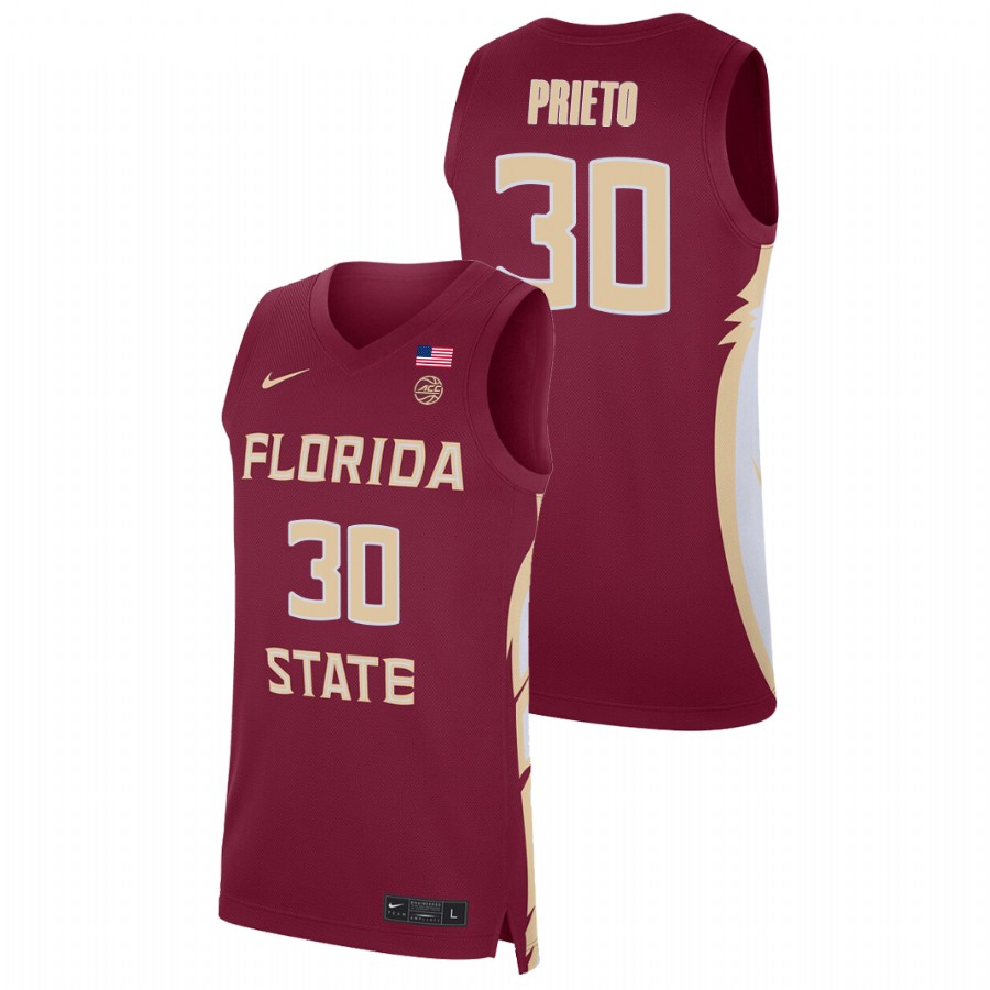 Men's Florida State Seminoles Harrison Prieto Basketball 2021 Replica Jersey Red