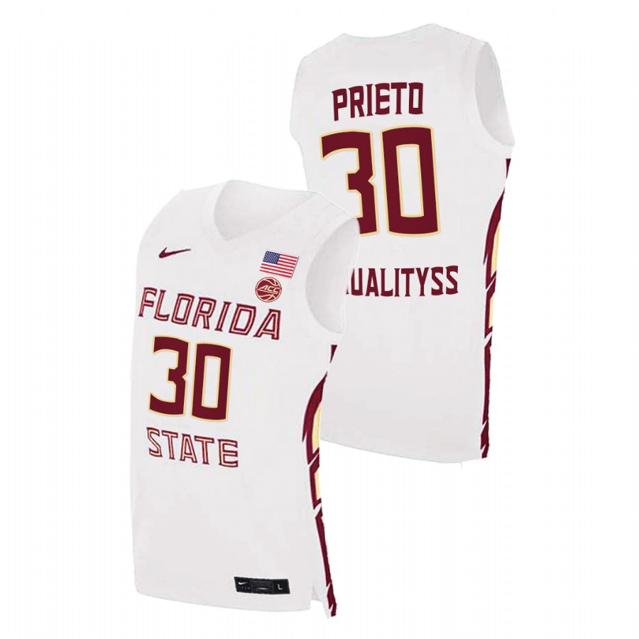 Men's Florida State Seminoles Harrison Prieto Basketball 2021 Swingman Jersey White