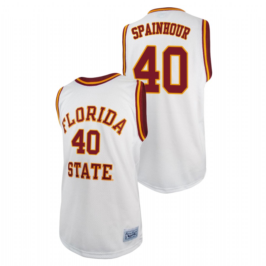 Men's Florida State Seminoles Isaac Spainhour Basketball 2021 Original Retro Jersey White