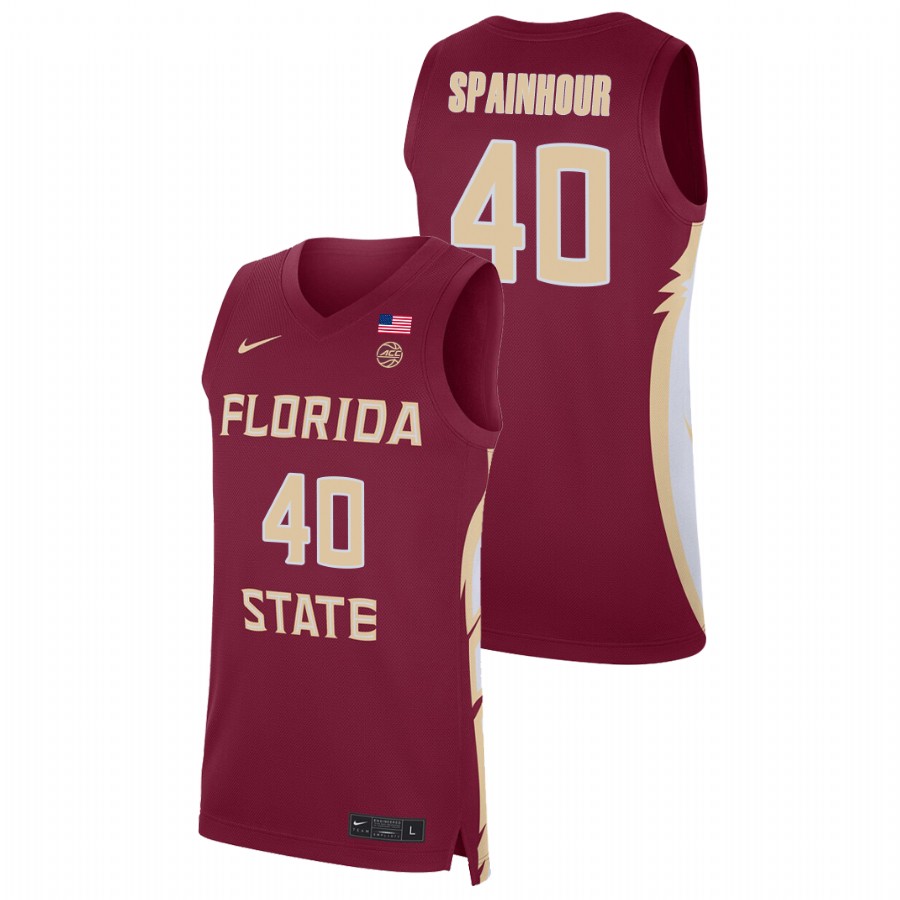 Men's Florida State Seminoles Isaac Spainhour Basketball 2021 Replica Jersey Red