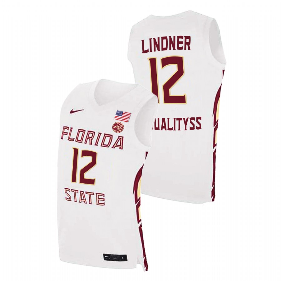 Men's Florida State Seminoles Justin Lindner Basketball 2021 Swingman Jersey White