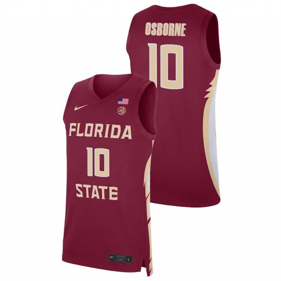 Men's Florida State Seminoles Malik Osborne Basketball 2021 Replica Jersey Red
