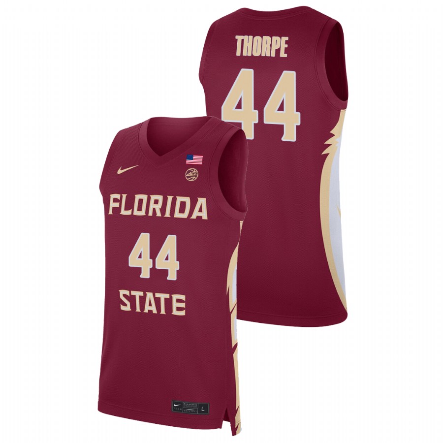 Men's Florida State Seminoles Max Thorpe Basketball 2021 Replica Jersey Red