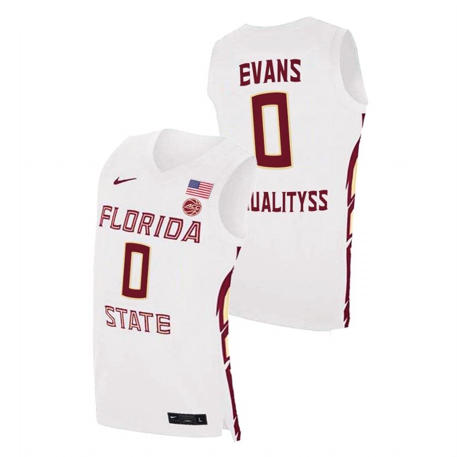 Men's Florida State Seminoles RayQuan Evans Basketball 2021 Swingman Jersey White