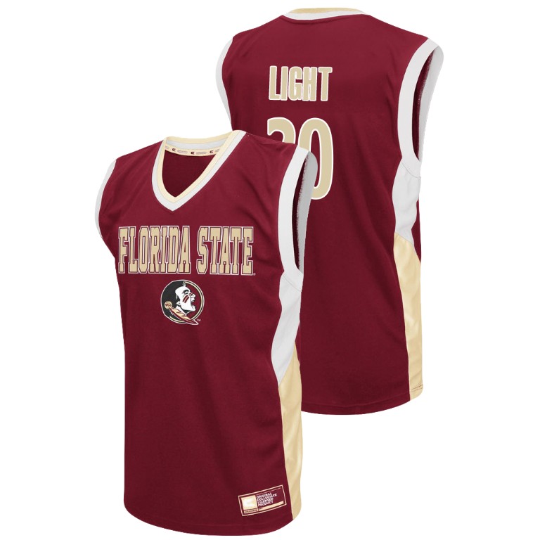 Men's Florida State Seminoles Red Travis Light College Basketball Fadeaway Jersey