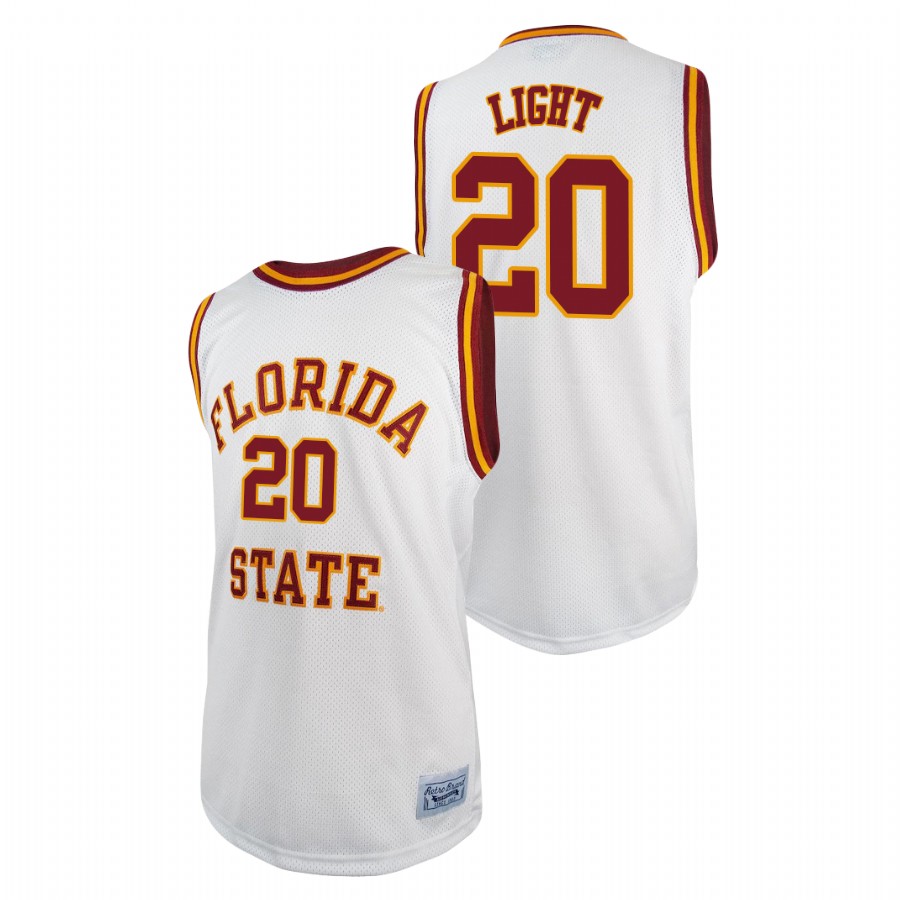 Men's Florida State Seminoles Travis Light Basketball 2021 Original Retro Jersey White