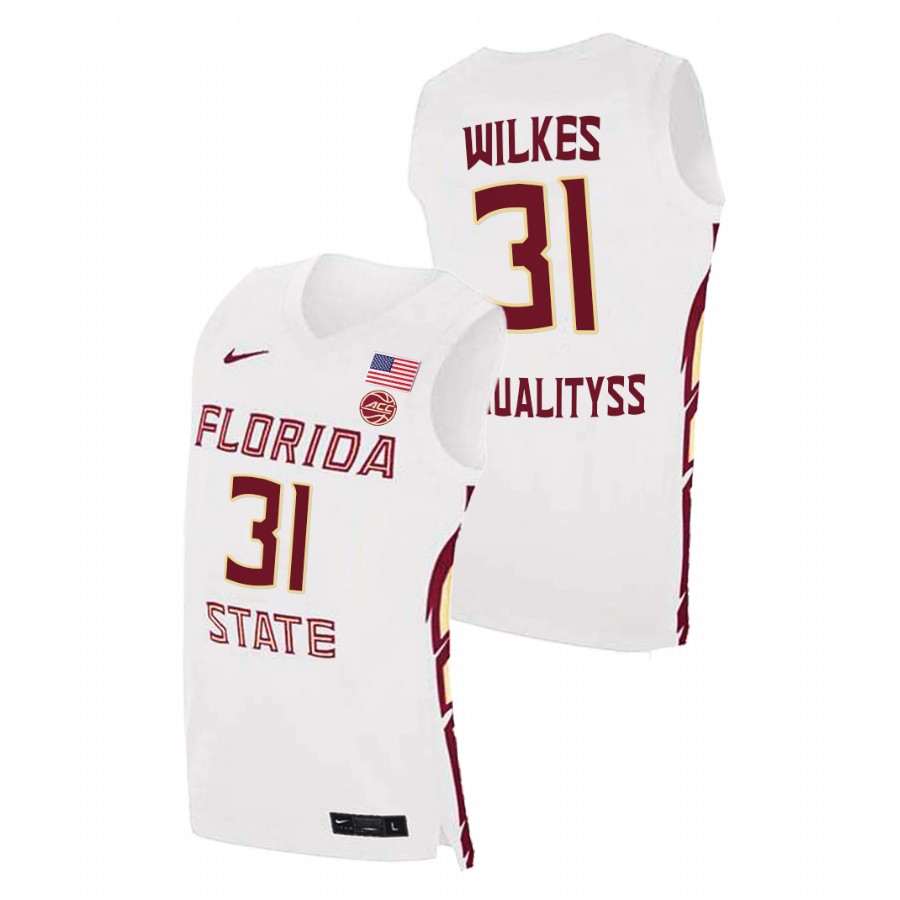 Men's Florida State Seminoles Wyatt Wilkes Basketball 2021 Swingman Jersey White