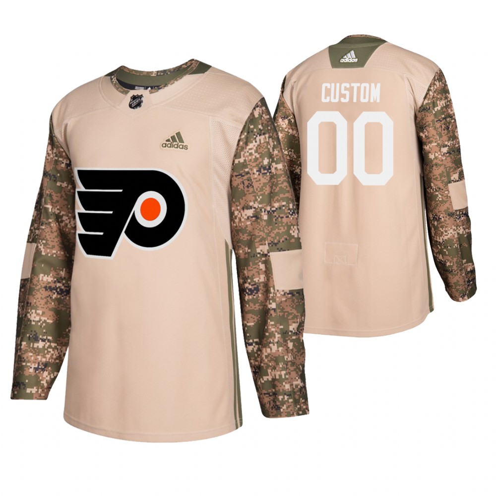Men's Flyers #00 Custom Veterans Day Jersey - Camo