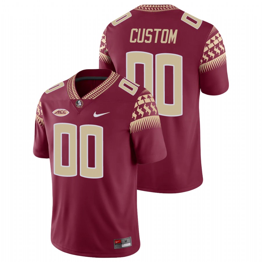 Men's Garnet Florida State Seminoles Custom Game College Football Jersey