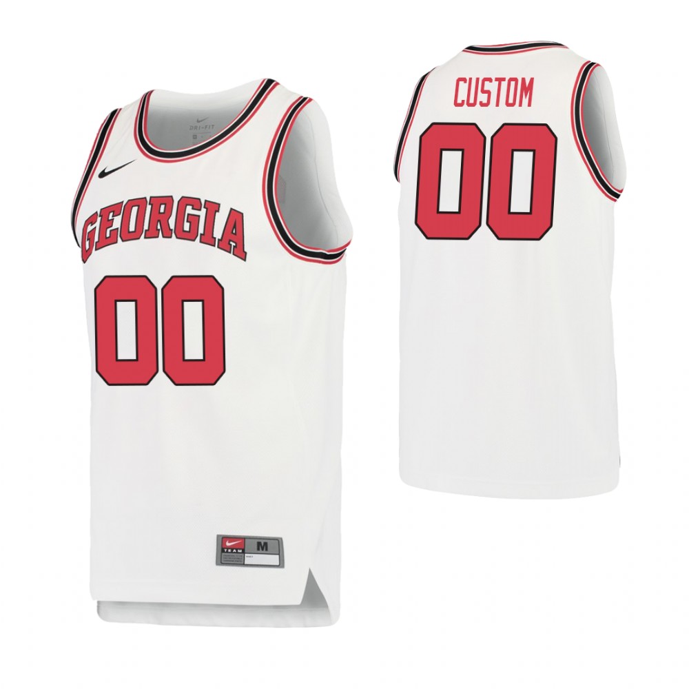 Men's Georgia Bulldogs #00 Custom College Basketball Retro Performance Jersey White