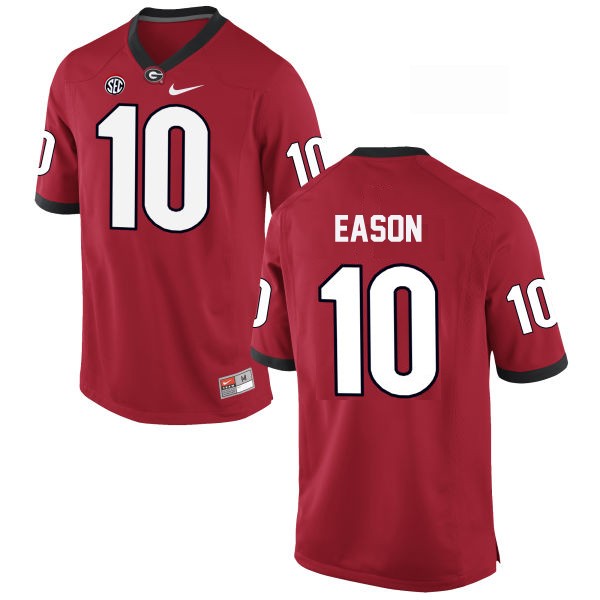 Men's Georgia Bulldogs #10 Jacob Eason Red Football Jersey
