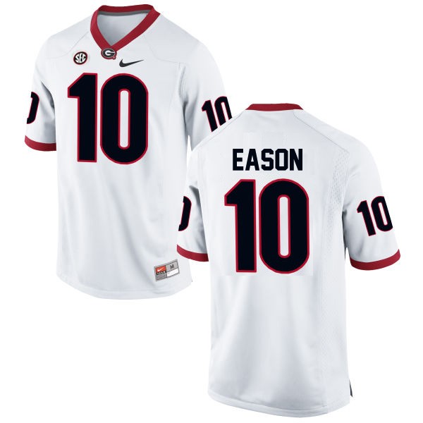 Men's Georgia Bulldogs #10 Jacob Eason White Football Jersey