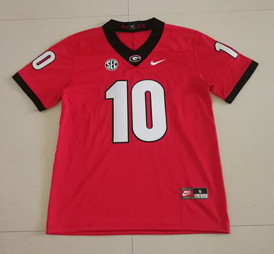 Men's Georgia Bulldogs #10 Kearis Jackson Nike Red Foootball Jersey