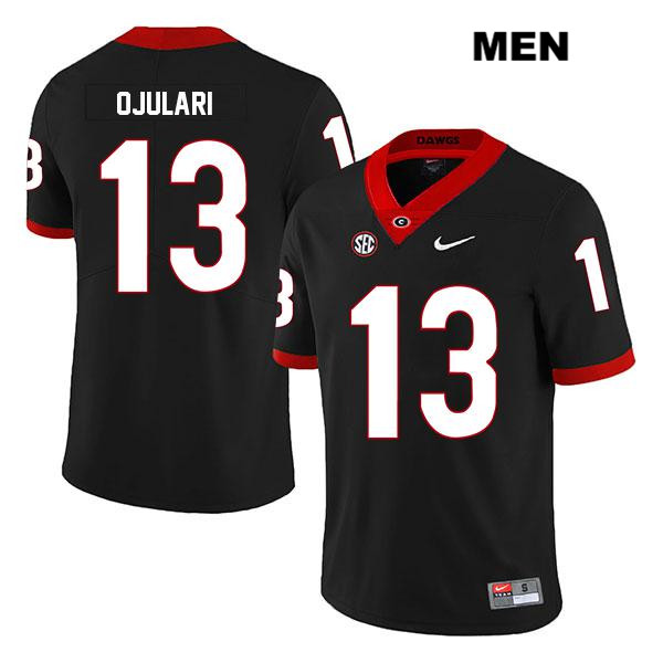 Men's Georgia Bulldogs #13 Azeez Ojulari  Nike Black Foootball Jersey