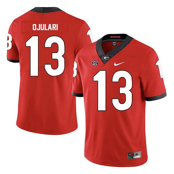 Men's Georgia Bulldogs #13 Azeez Ojulari Nike Red Foootball Jersey