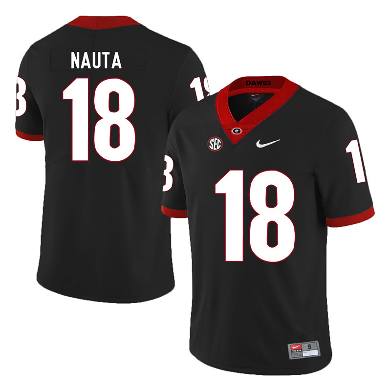Men's Georgia Bulldogs #18 Isaac Nauta Nike Black Foootball Jersey
