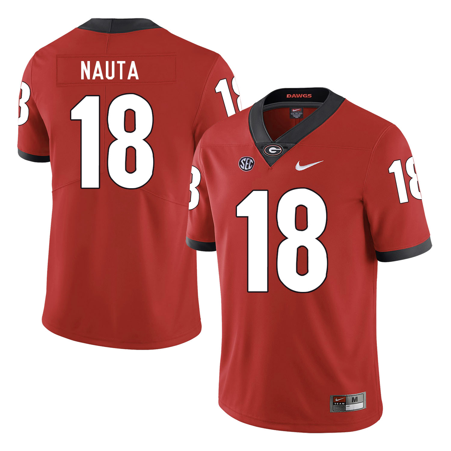 Men's Georgia Bulldogs #18 Isaac Nauta Nike Red Foootball Jersey